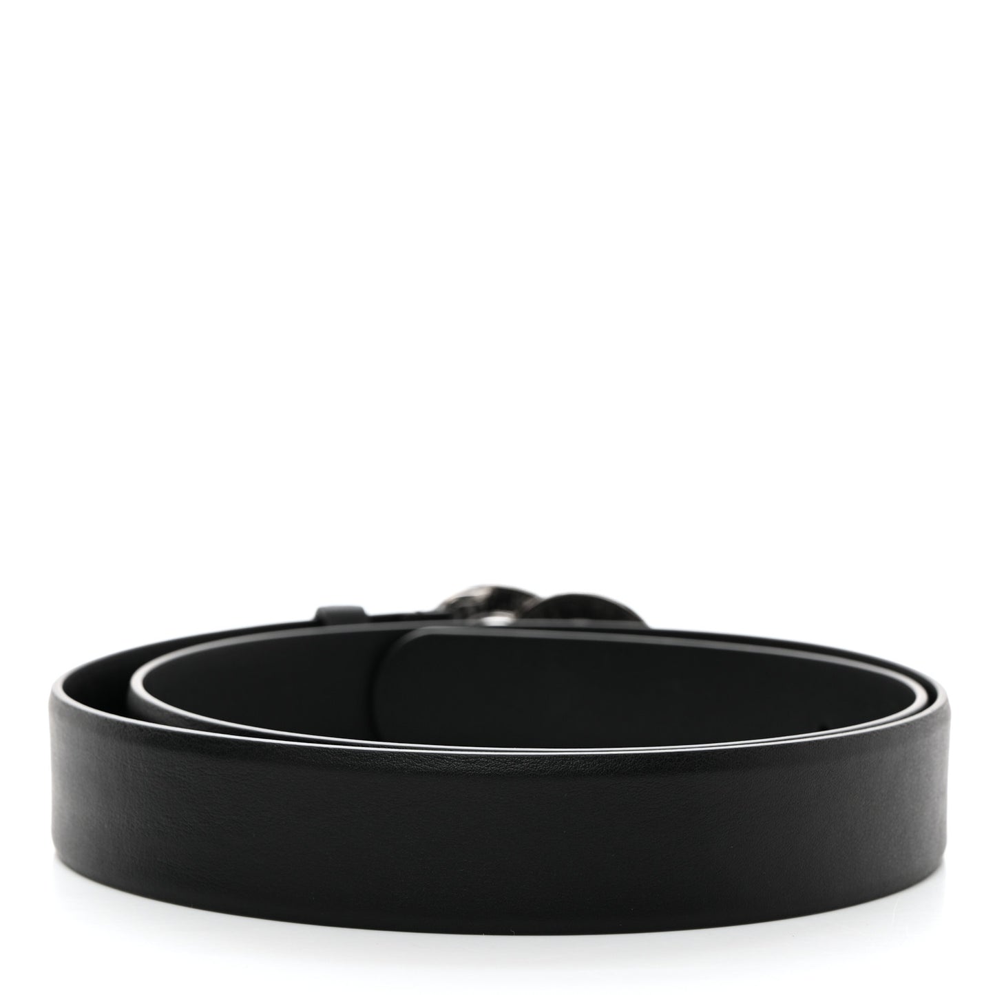 Calfskin Pearl Crystal CC Belt 85 34 Black