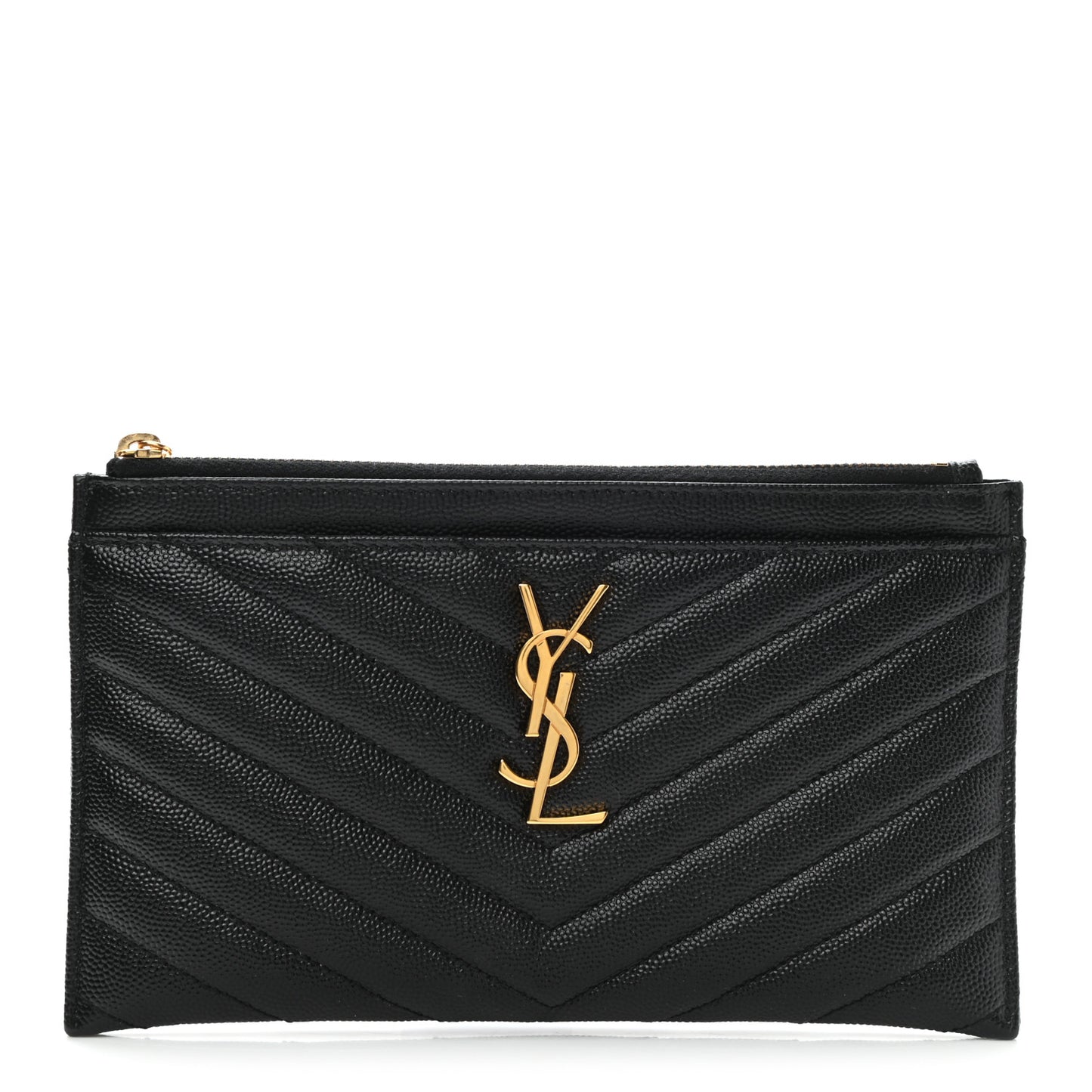 Grain De Poudre Chevron Monogram Bill Pouch Black