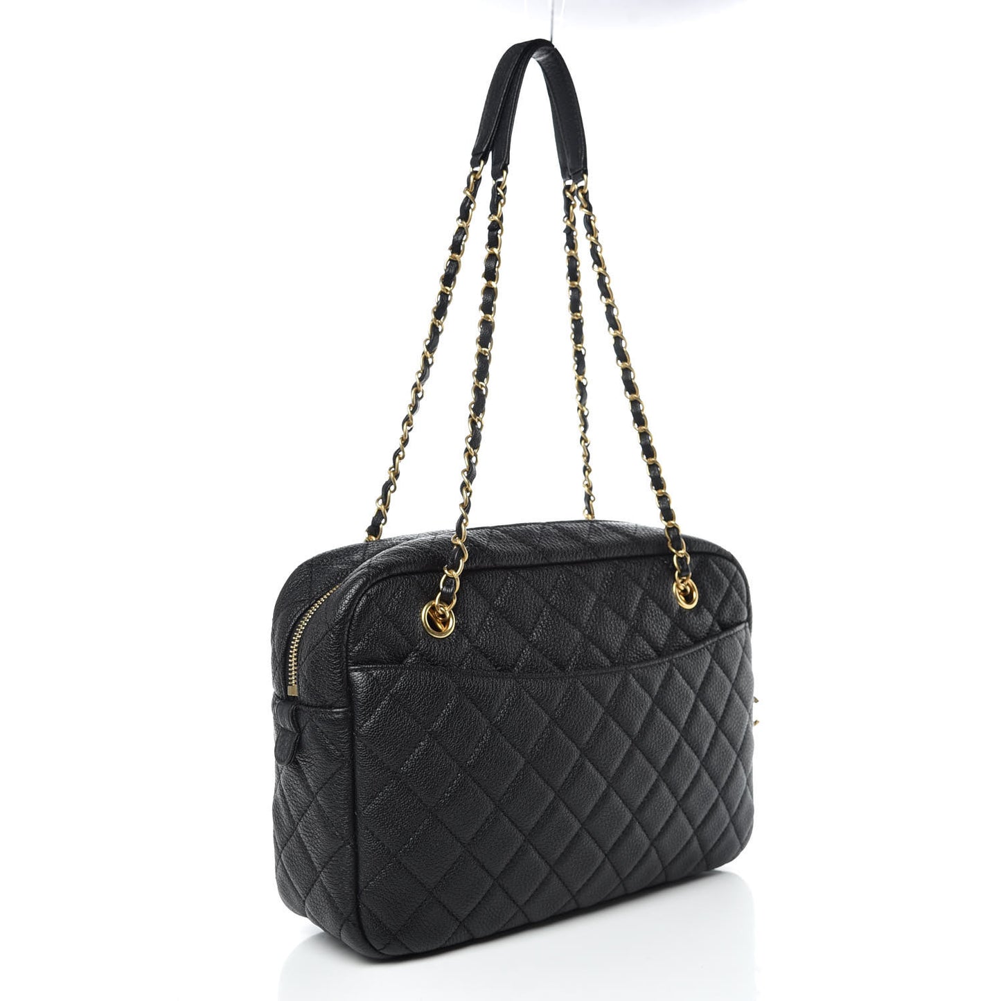 Caviar Quilted Camera Case Black