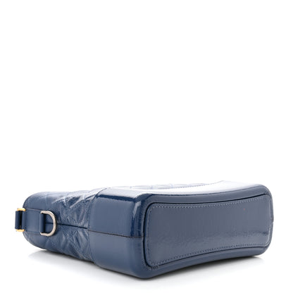 Chanel Patent Goatskin Quilted Medium Gabrielle Hobo Blue 4 of 13