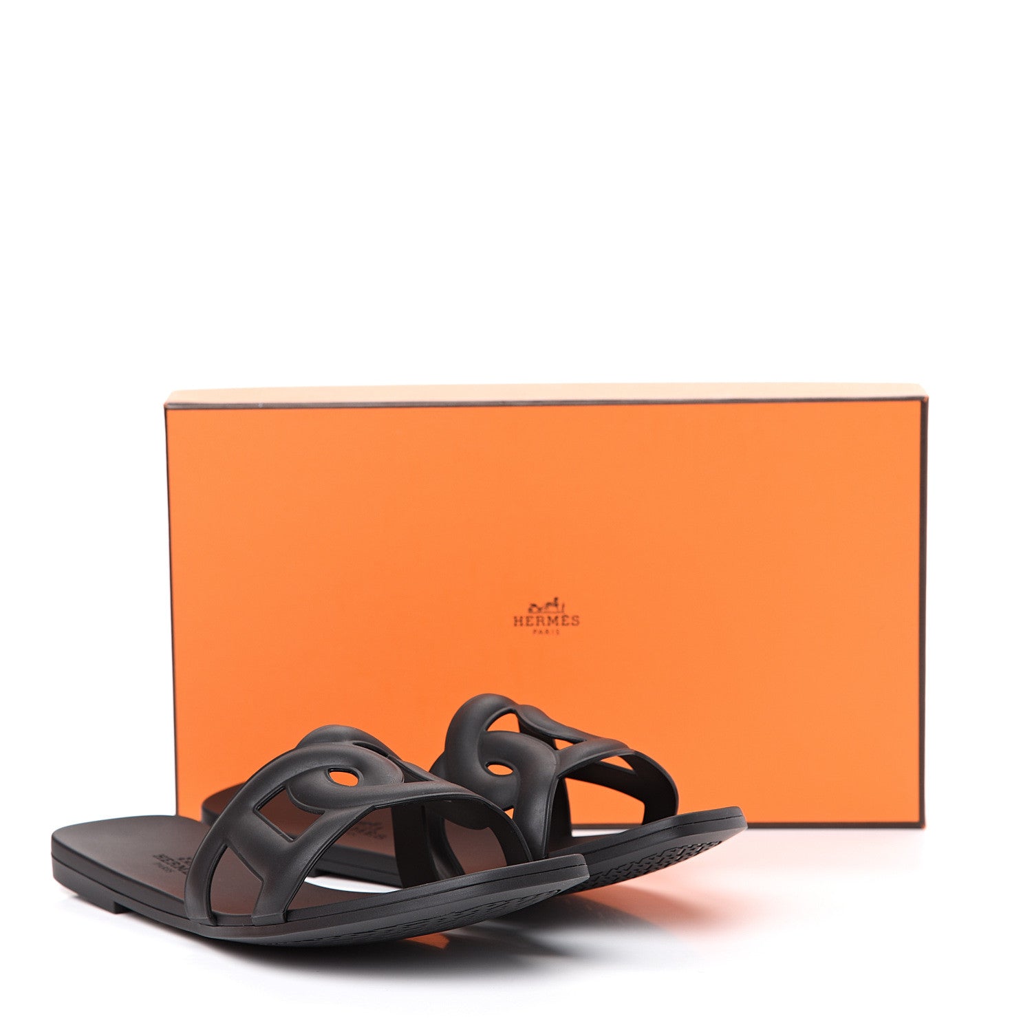 Hermes Rubber Aloha Sandals 37 Black 8 of 8