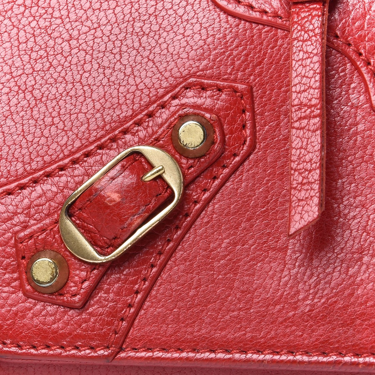 Agneau Classic Hardware Money Wallet Red