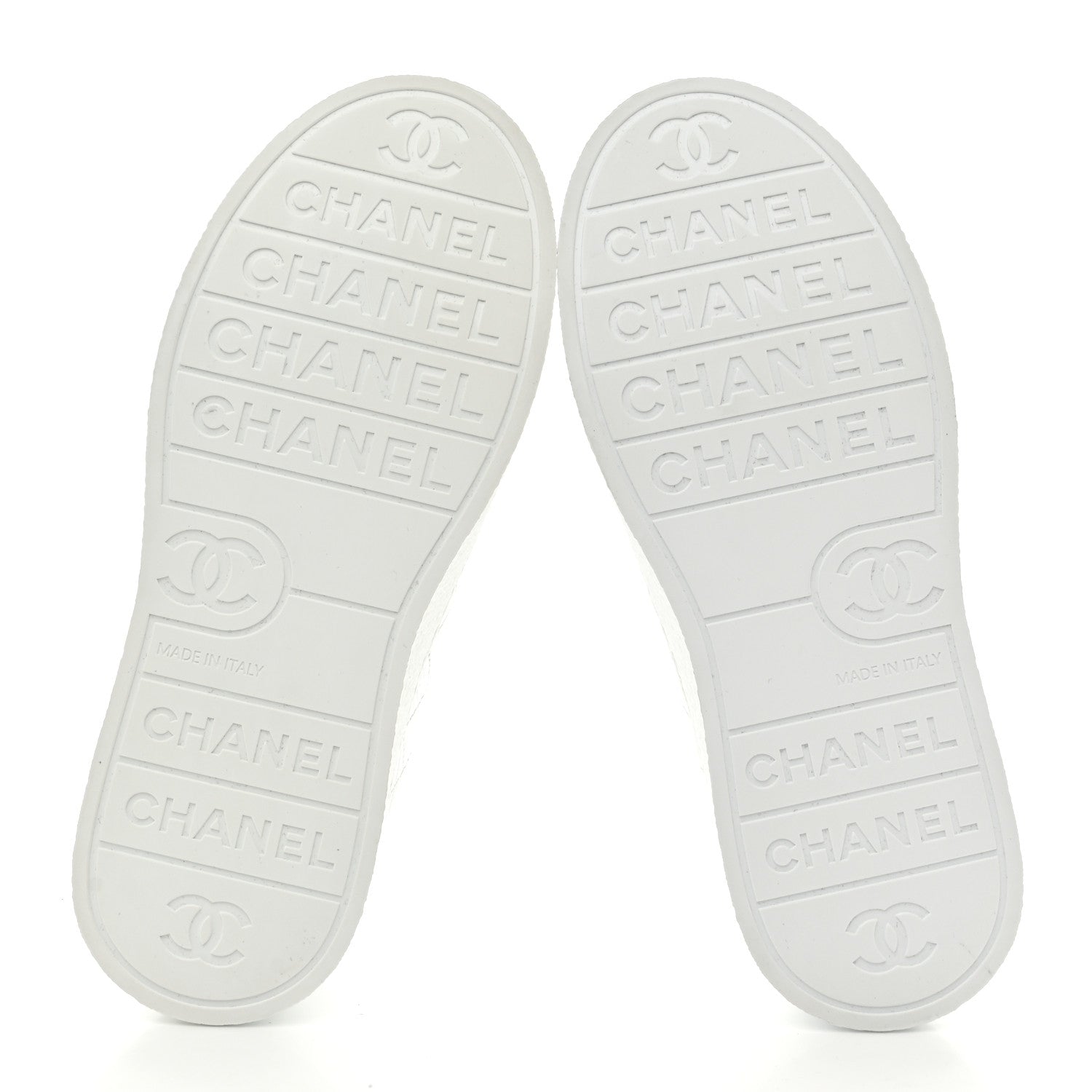 Chanel Crumpled Lambskin Patent Cap Toe CC Stitched Sneakers 35.5 White Black 6 of 10