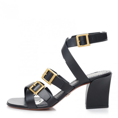Christian Dior Calfskin Double D 70mm Sandals 38 Black 1 of 8