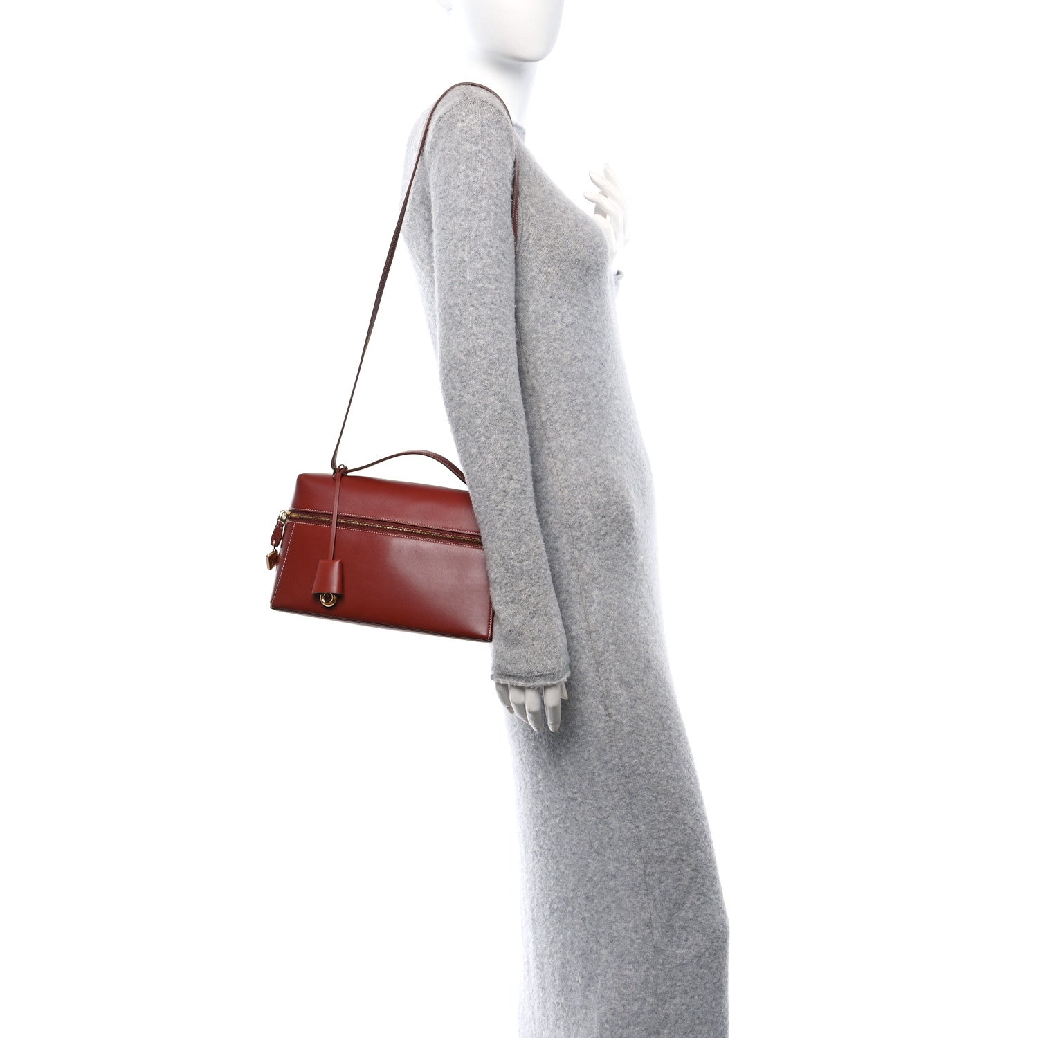 Loro Piana Saddle Calfskin Extra Bag L27 Deep Kummel 2 of 9