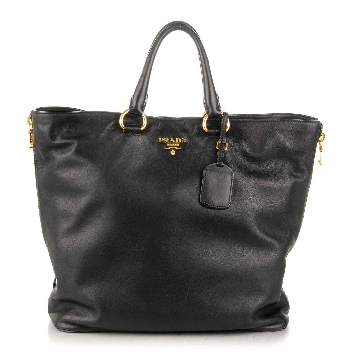 Soft Calf Shopping Tote Nero Black