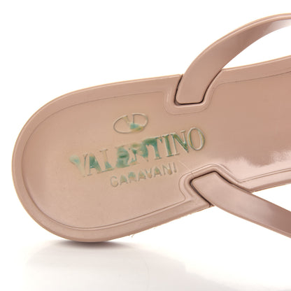 Valentino Garavani PVC Jelly Rockstud Bow Thong Sandals 39 Poudre 8 of 9