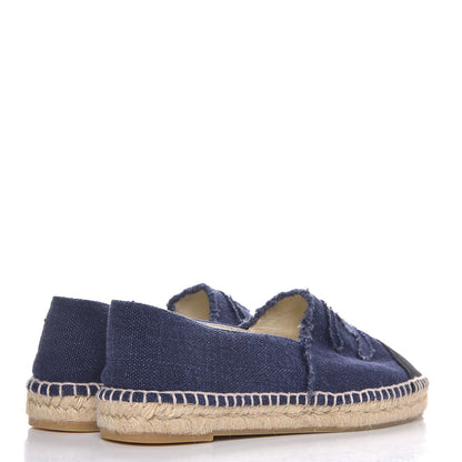 Chanel Linen CC Espadrilles 41 Blue Black 4 of 10