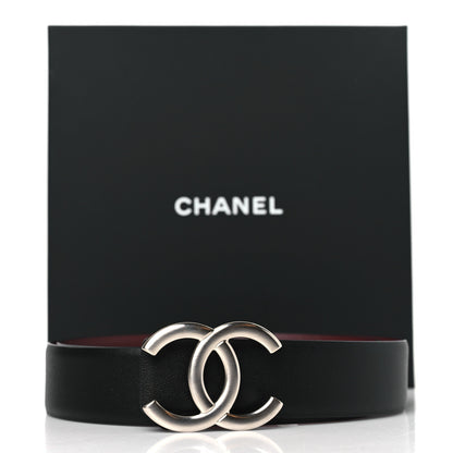 Chanel Calfskin CC Reversible Belt 80 32 Black Burgundy 8 of 8