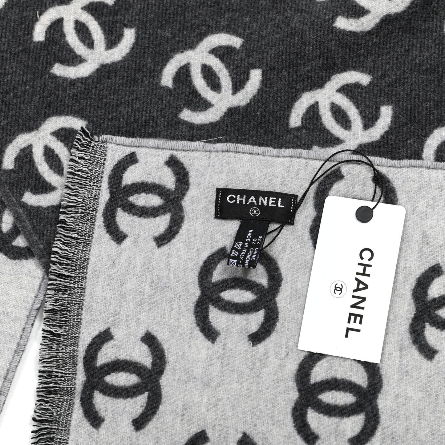 Wool Cashmere CC Scarf Grey