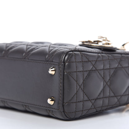 Christian Dior Lambskin Cannage Mini Lady Dior Dark Grey 7 of 10