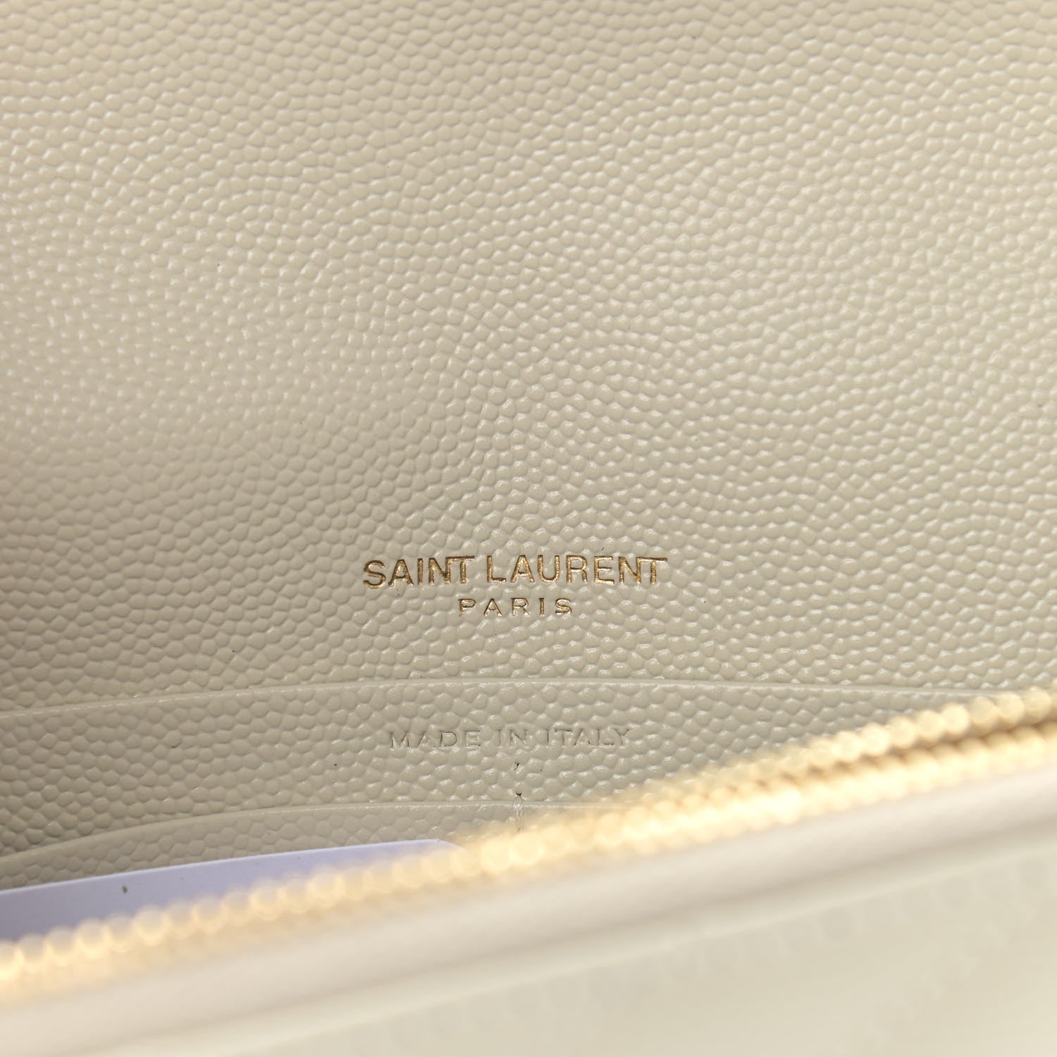 Saint Laurent Grain De Poudre Matelasse Chevron Monogram Envelope Chain Crema Soft 6 of 9