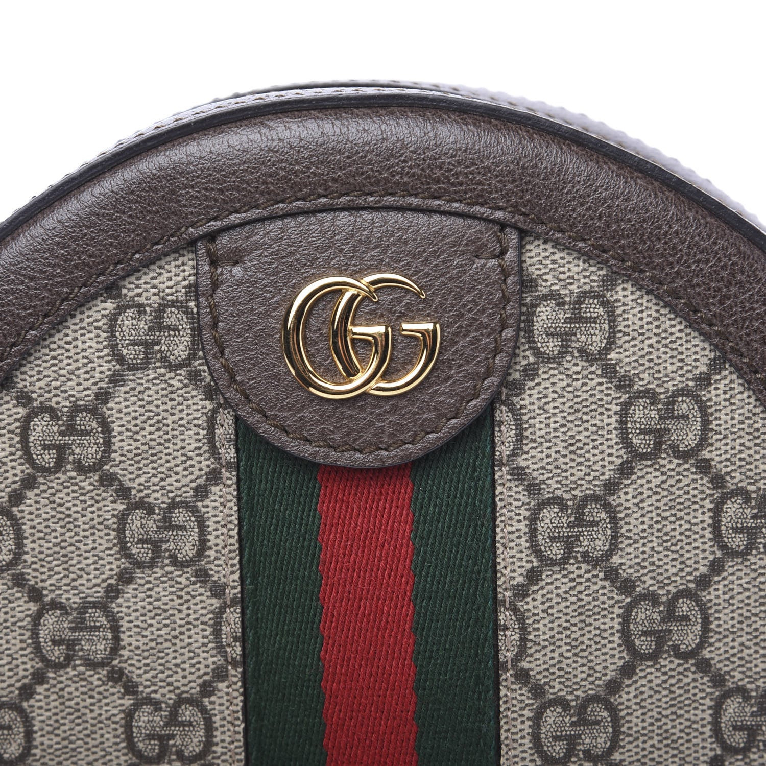 Gucci GG Supreme Monogram Web Mini Ophidia Round Shoulder Bag Brown 9 of 9