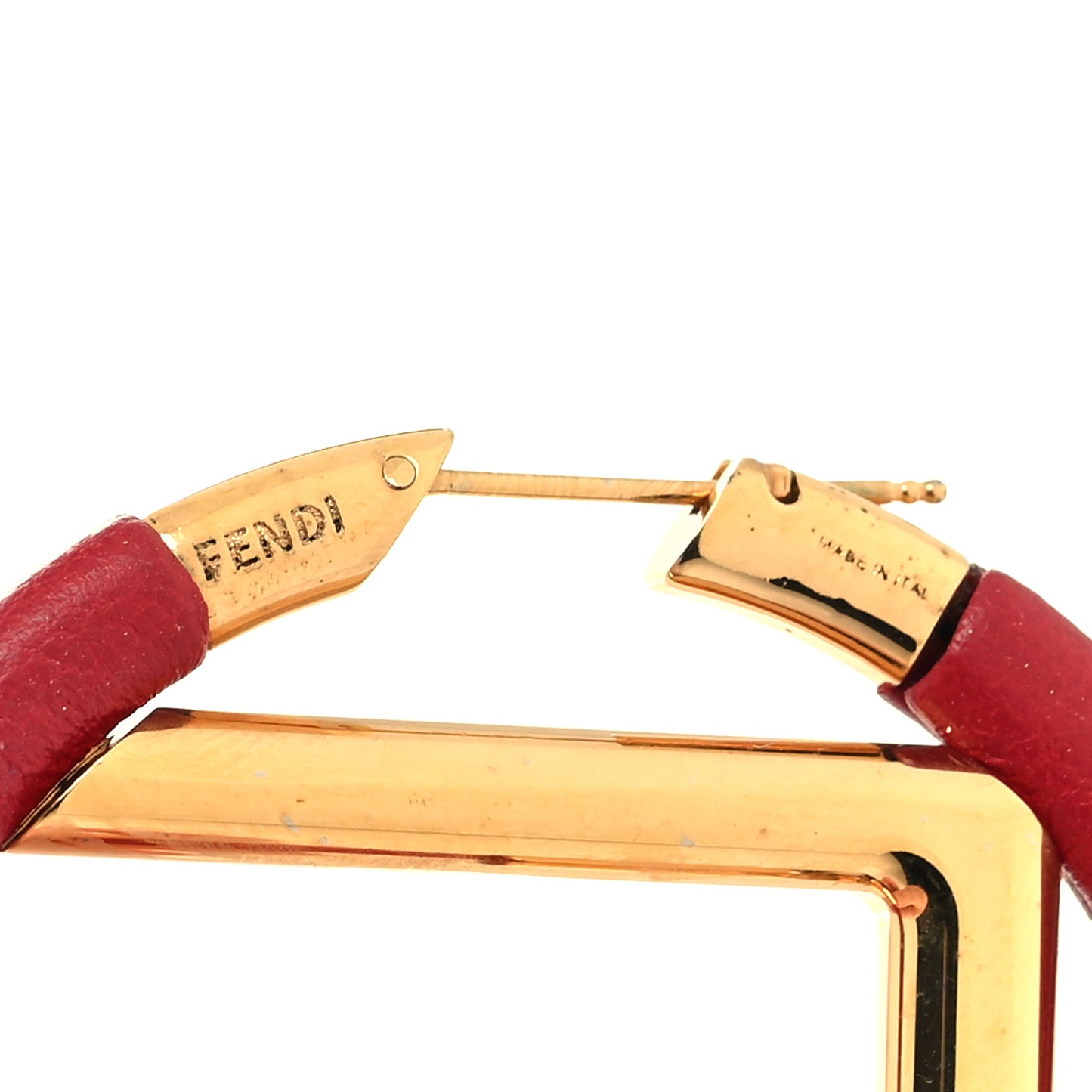 Nappa F is Fendi Hoop Earrings Red