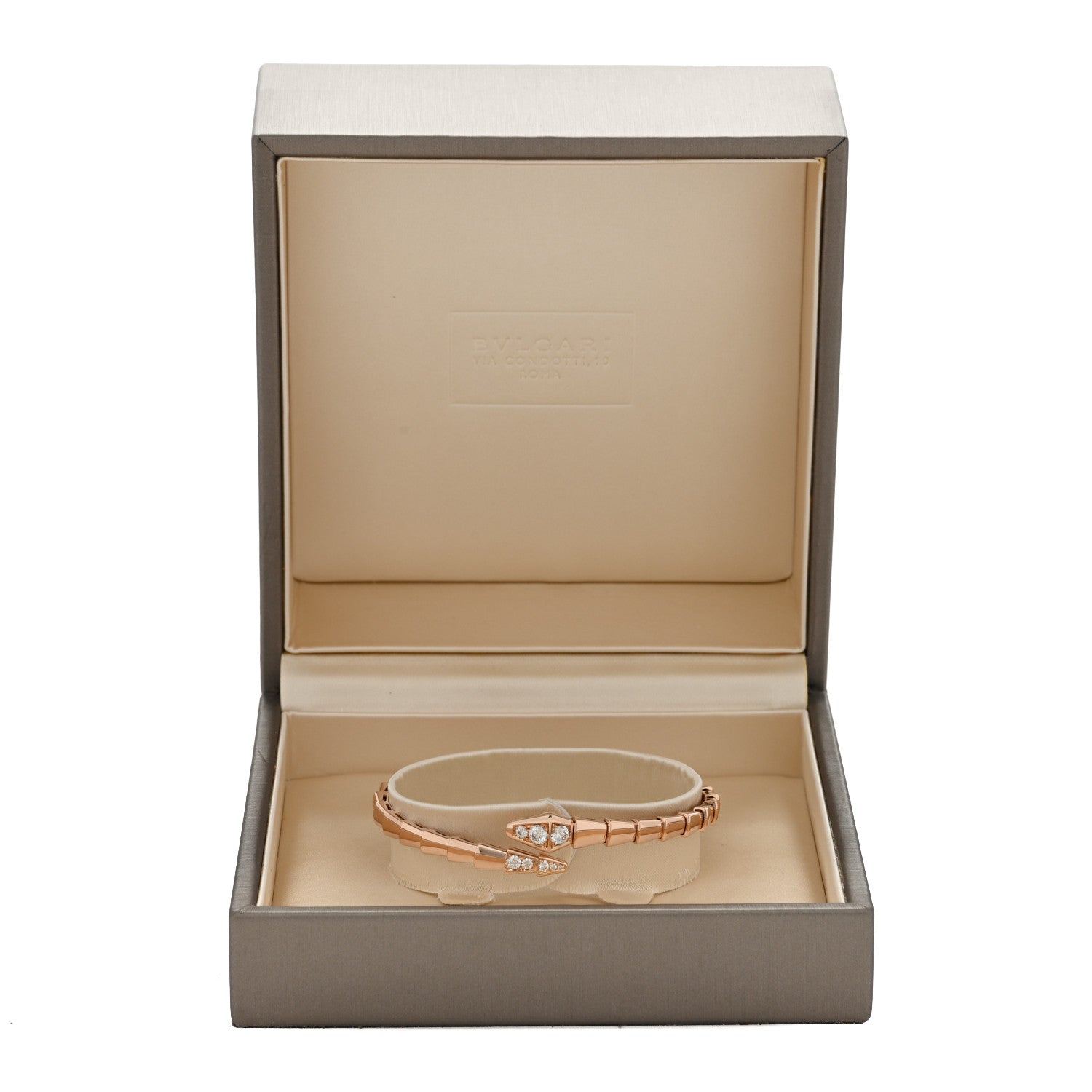 Bulgari 18K Rose Gold Diamond Serpenti Viper Bracelet S 4 of 4