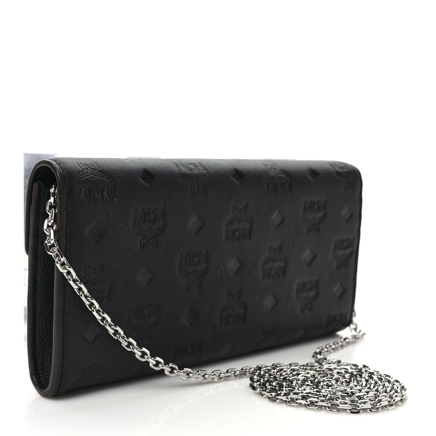 MCM Calfskin Ottomar Large Patricia Wallet On Chain Black 3 of 10