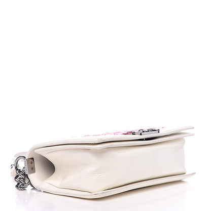 Chanel Patent Tweed Medium Boy Flap White 4 of 16