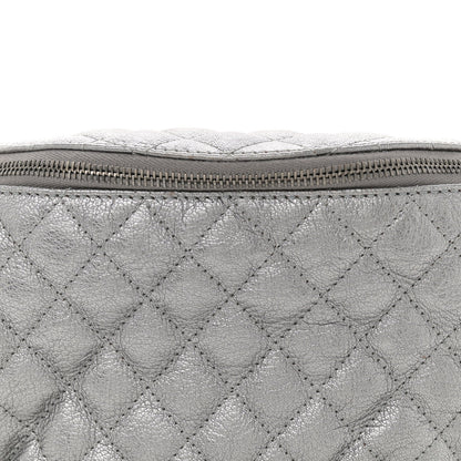 Chanel Metallic Calfskin Quilted Banane Waist Bag Fanny Pack Dark Silver 8 of 10
