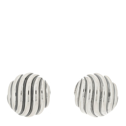 David Yurman Sterling Silver 14mm Sculpted Cable Stud Earrings 1 of 4