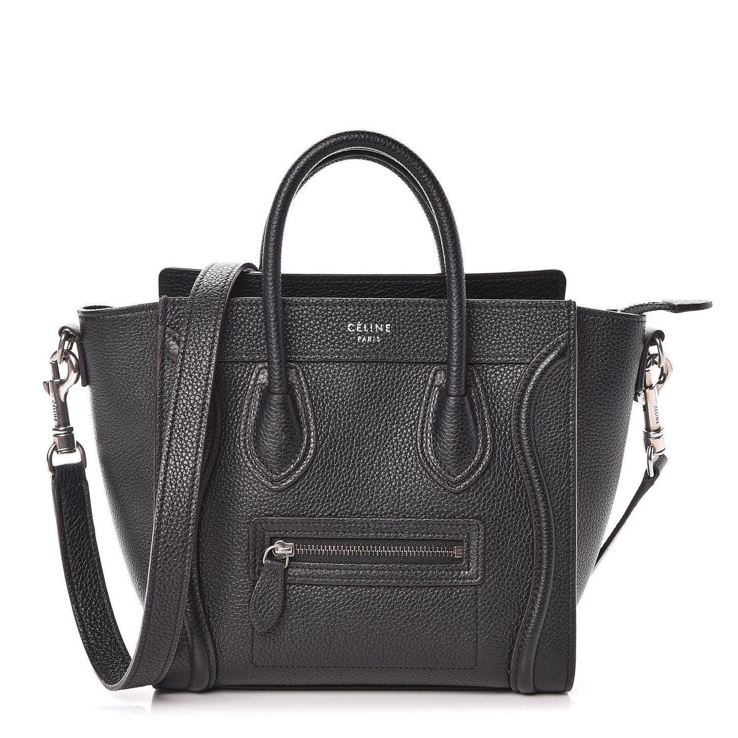 Drummed Calfskin Nano Luggage Black