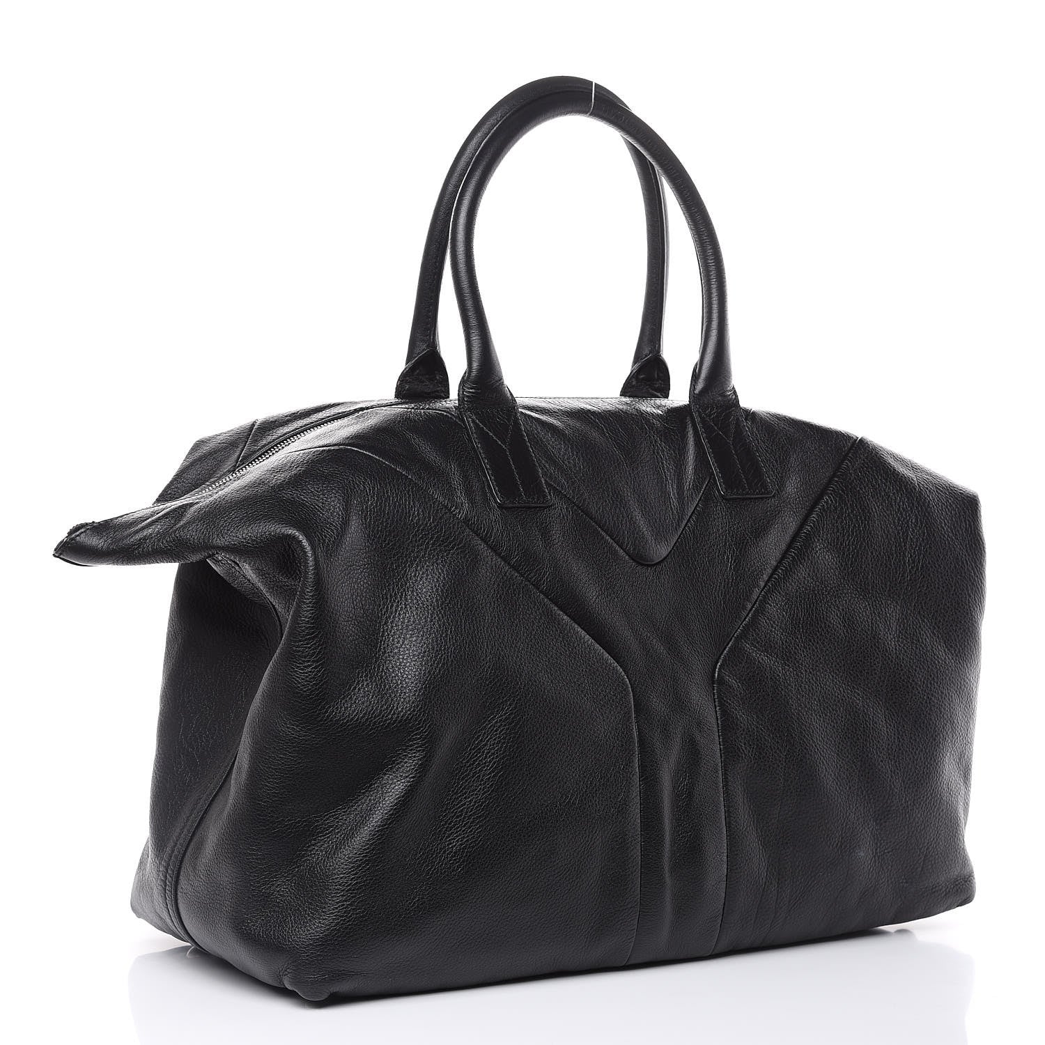 Saint Laurent Calfskin Sac Hamptons Weekender Bag Black 3 of 12