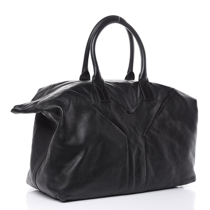 Saint Laurent Calfskin Sac Hamptons Weekender Bag Black 3 of 12