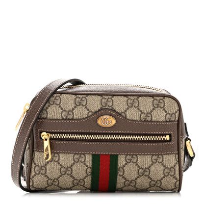Gucci GG Supreme Monogram Web Mini Ophidia Shoulder Bag Brown 1 of 10