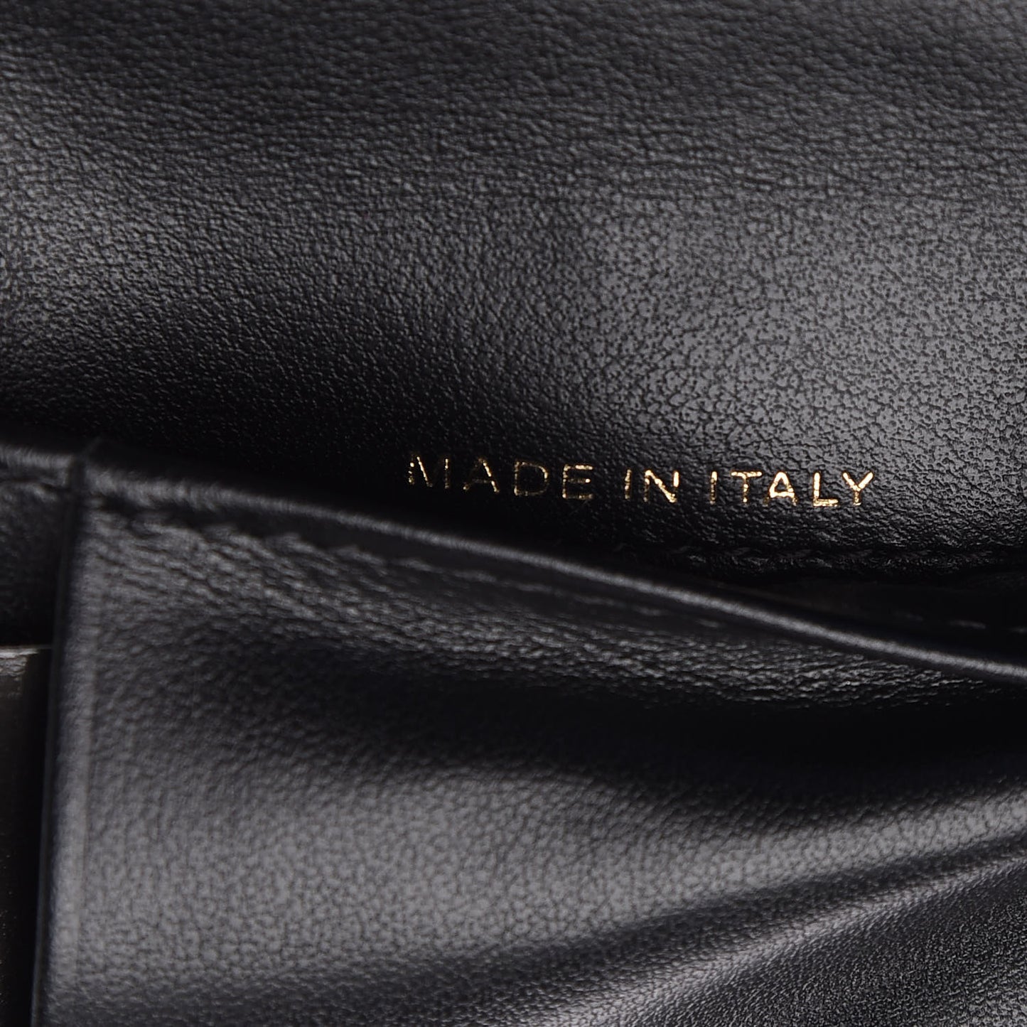 Lambskin Camellia Embossed Small Wallet Black