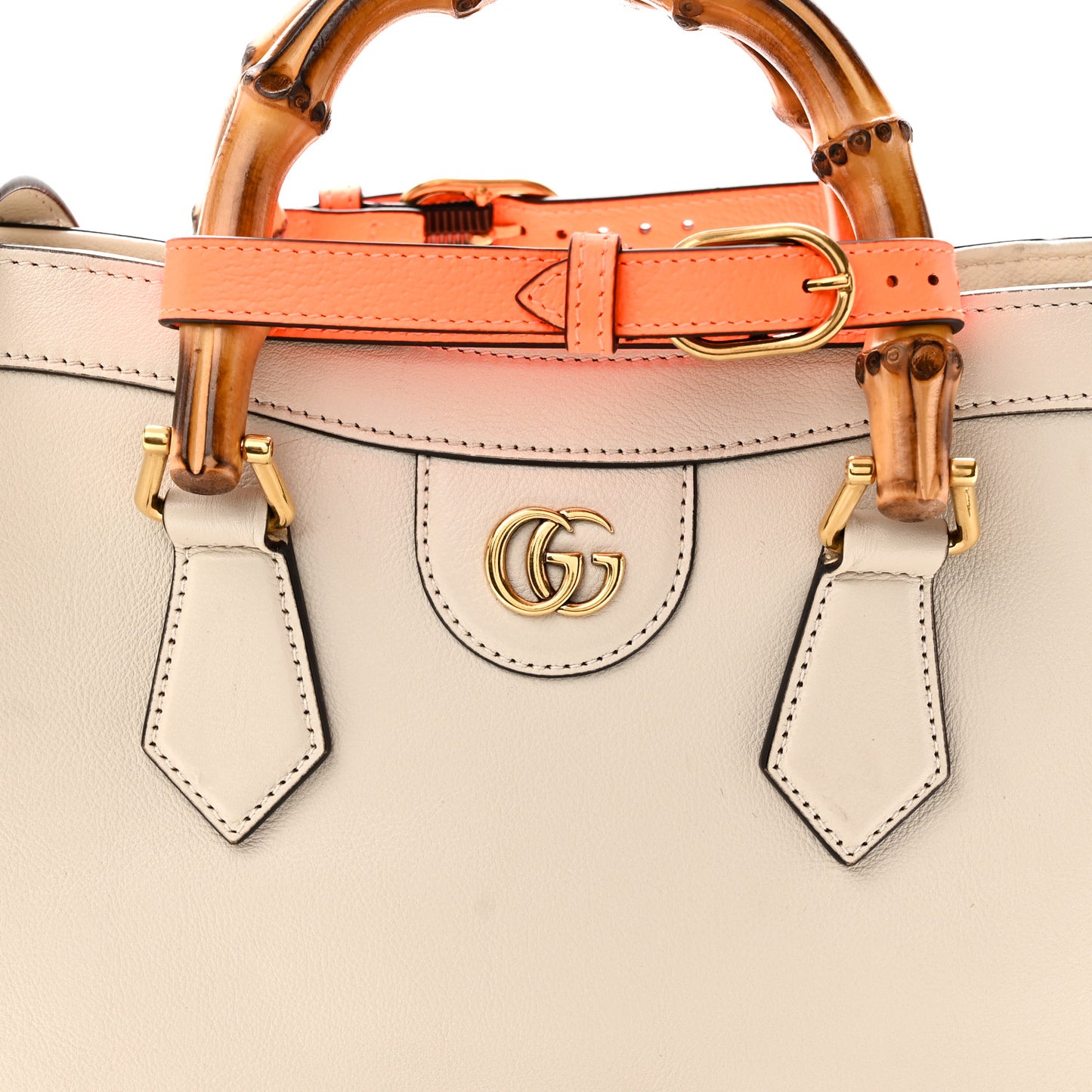 Wonka Grain Calfskin Small Diana Tote Bag Mystic White