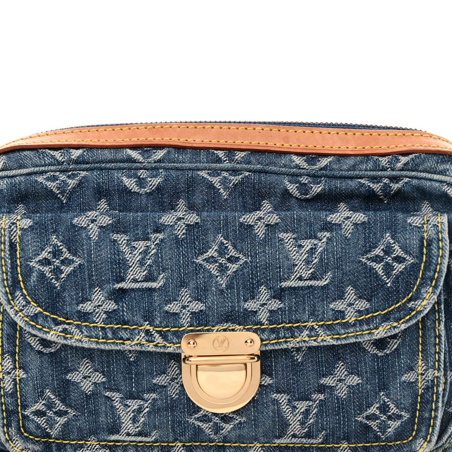 Monogram Denim Bum Bag Blue