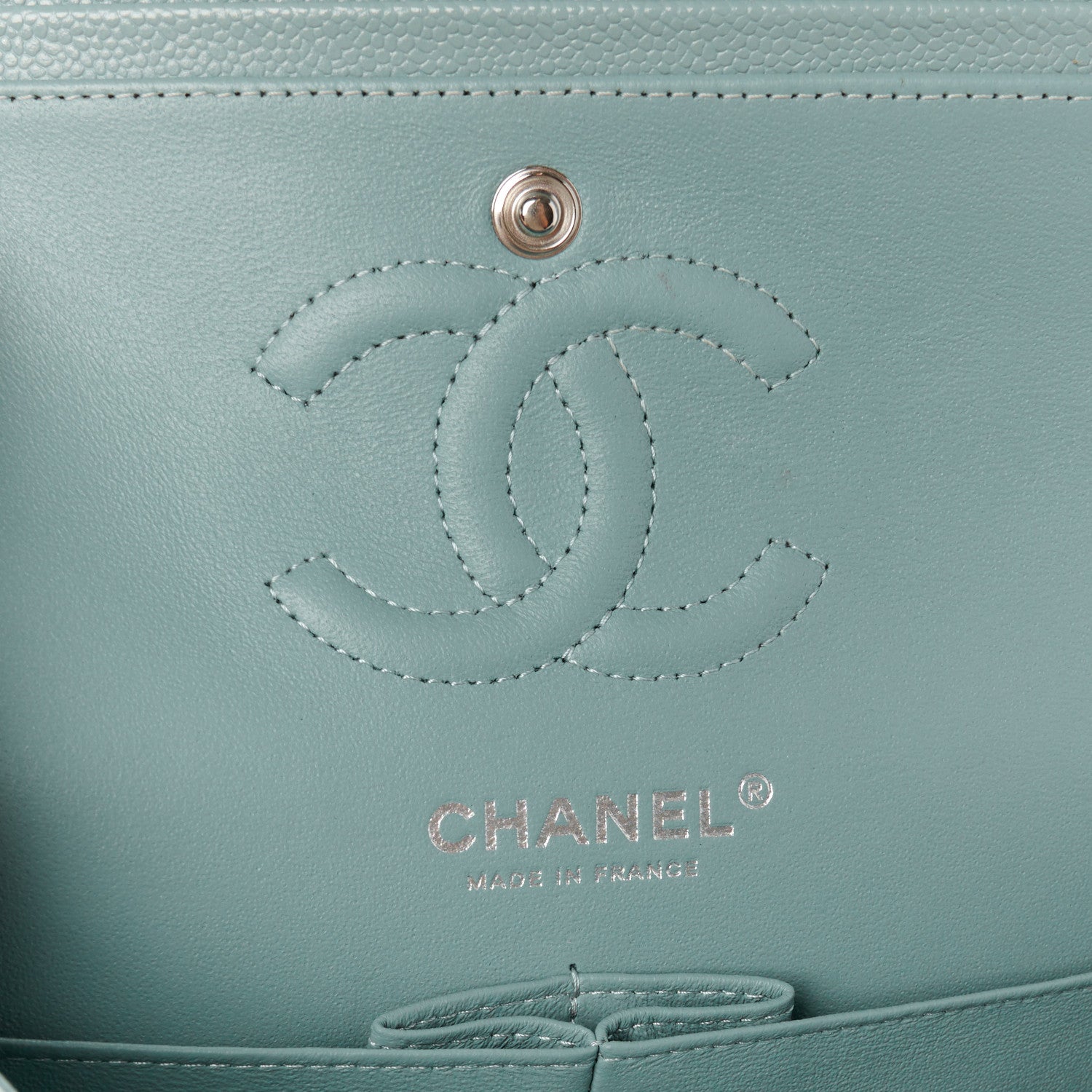 Chanel Caviar Quilted Small Double Flap Light Blue 6 of 12