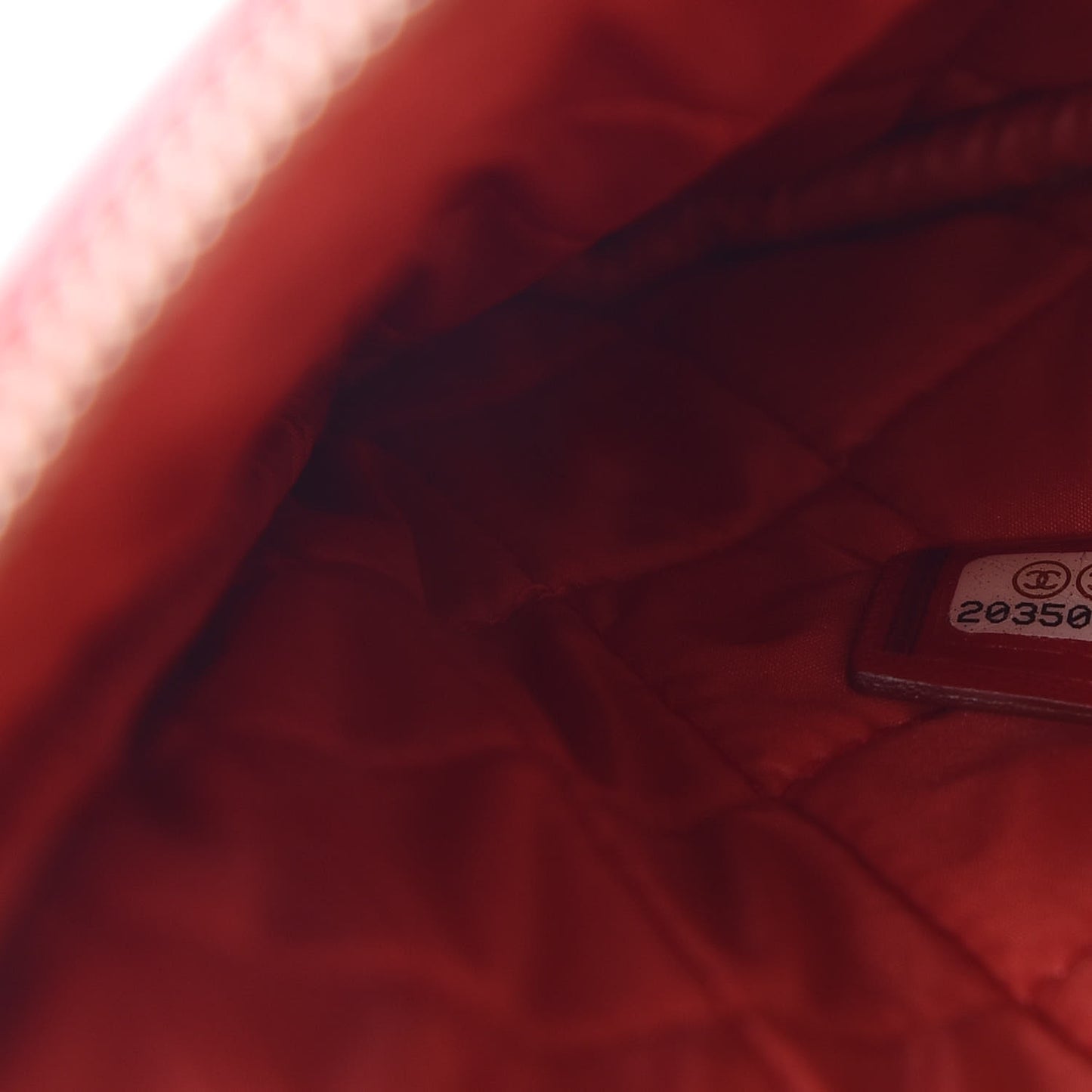 Lambskin Quilted Medium Cosmetic Case Red