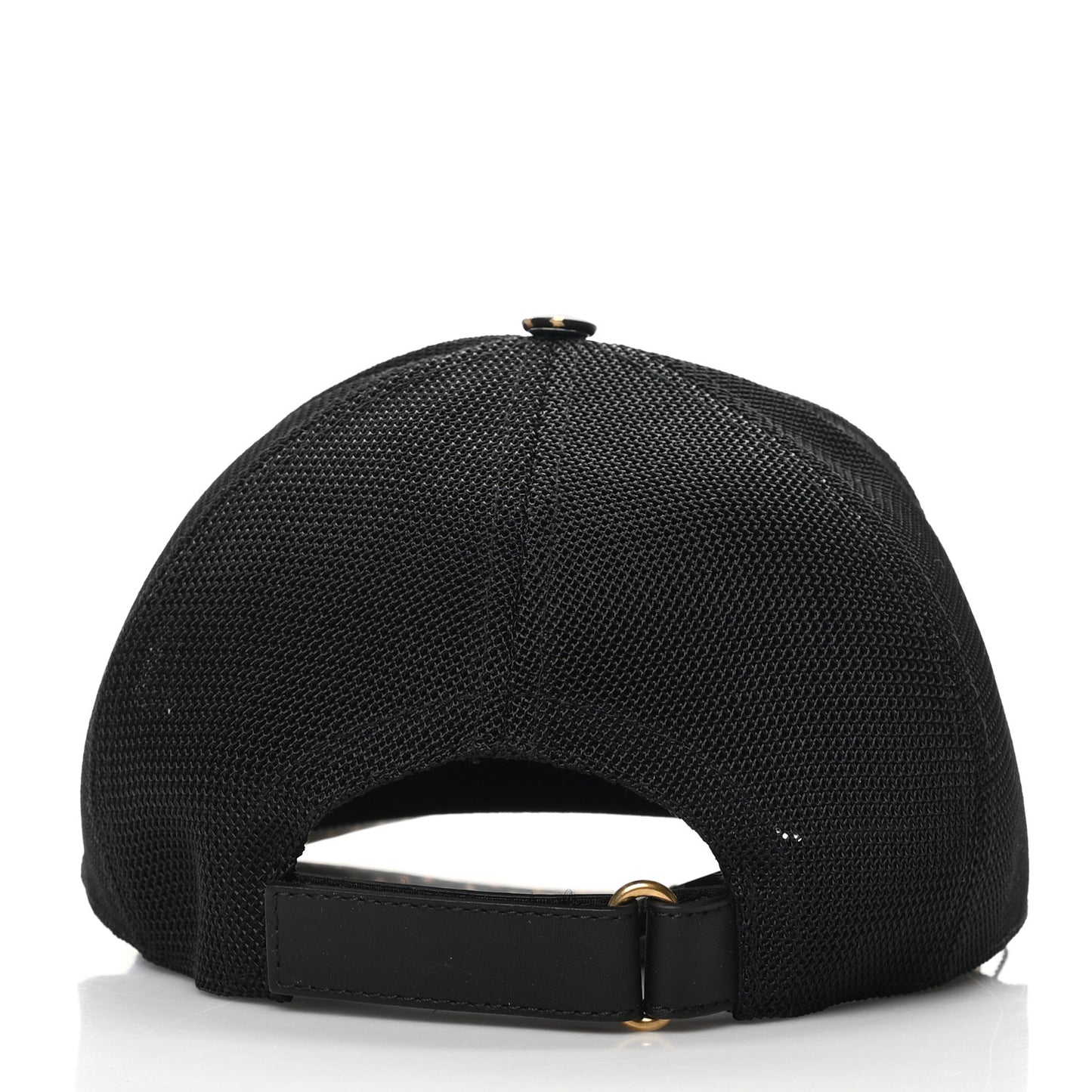X SEGA Calfskin GUCCY Stars Baseball Hat L Black Gold