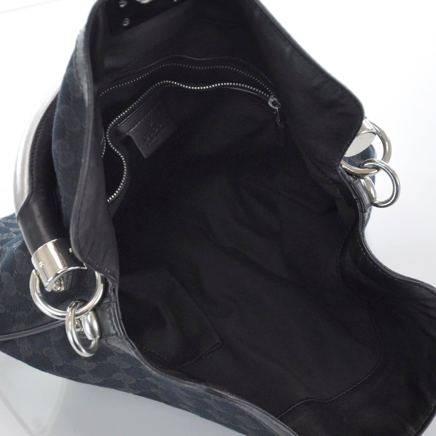 Gucci Monogram Medium Indy Hobo Black 7 of 10