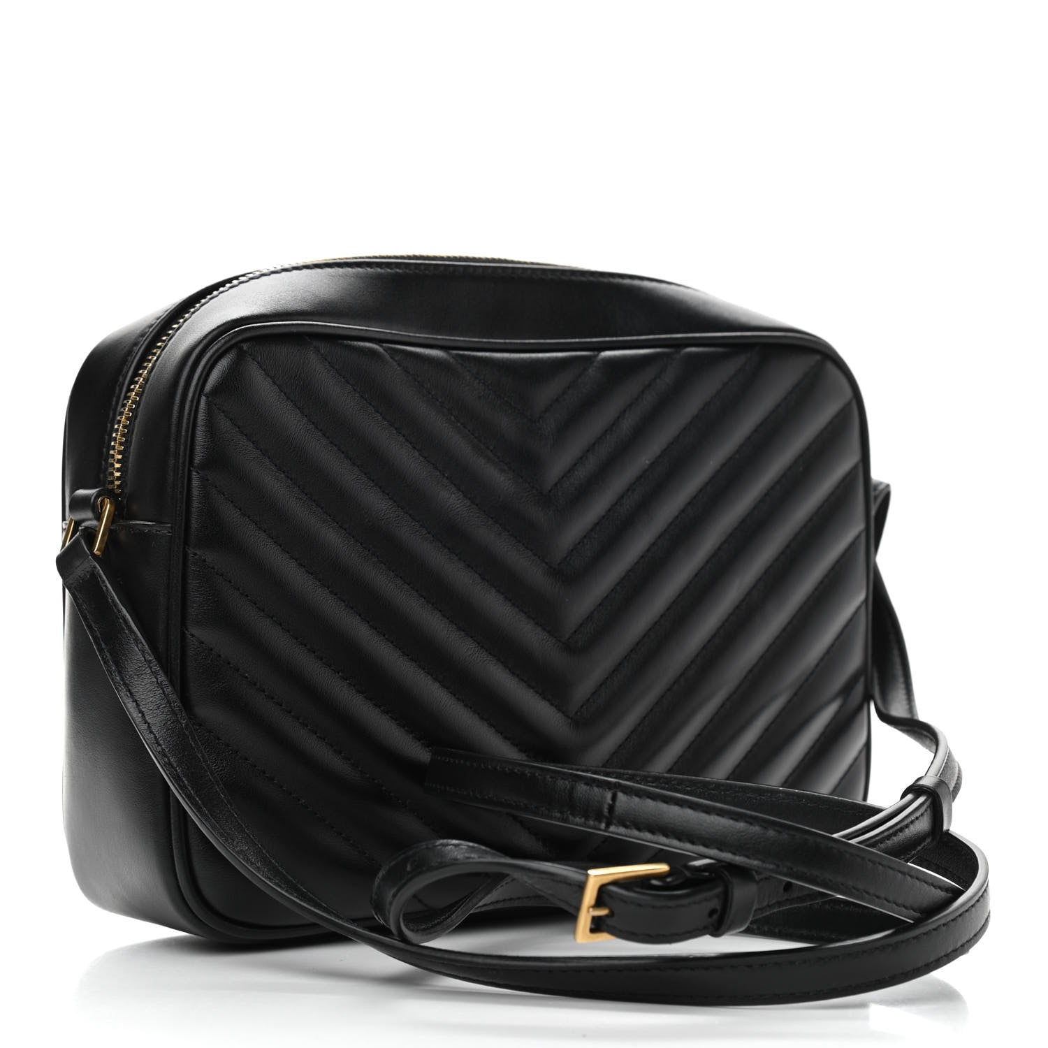 Saint Laurent Calfskin Matelasse Monogram Lou Camera Bag Black 3 of 11