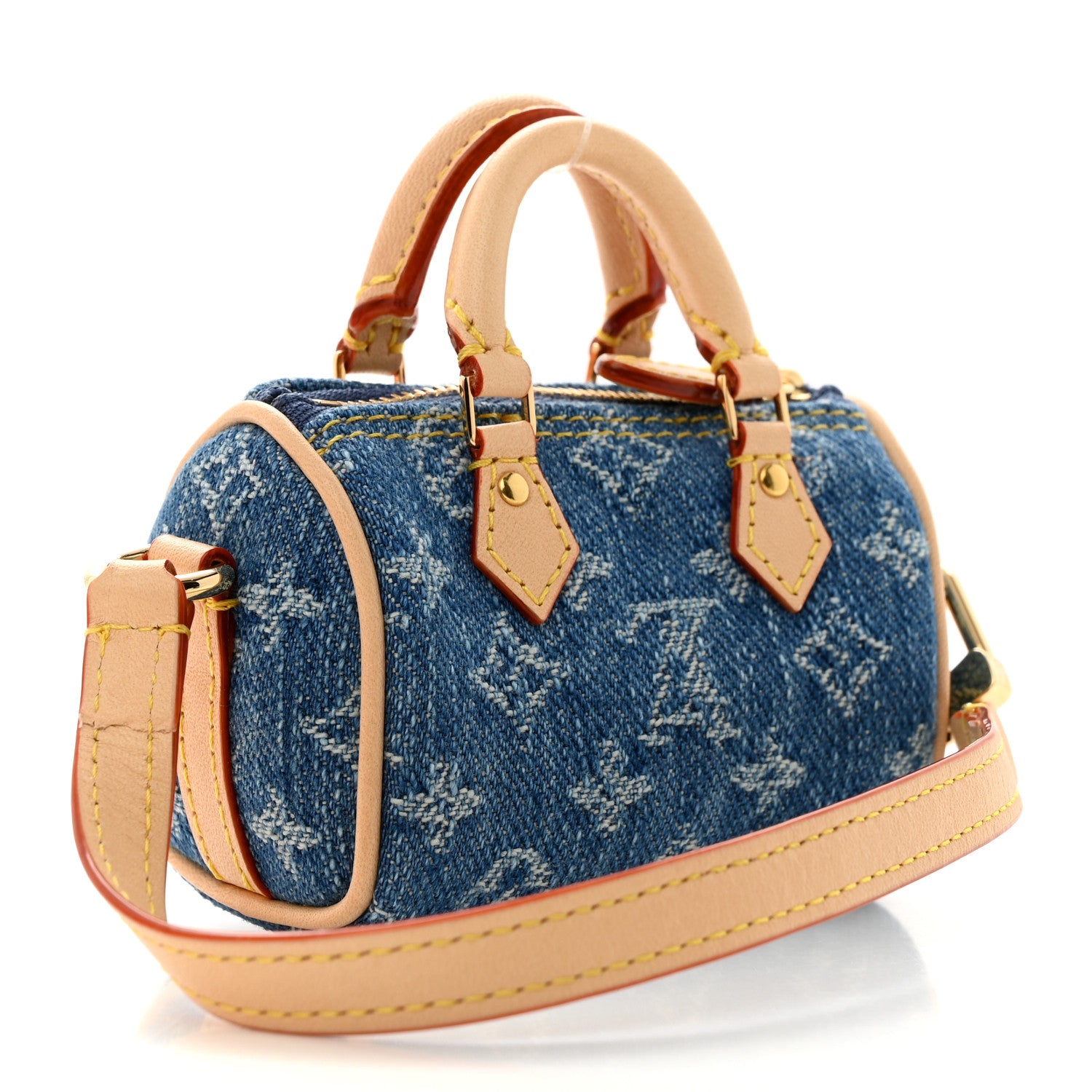 Louis Vuitton Monogram Micro Speedy Bag Charm Denim Sunset Blue 3 of 7
