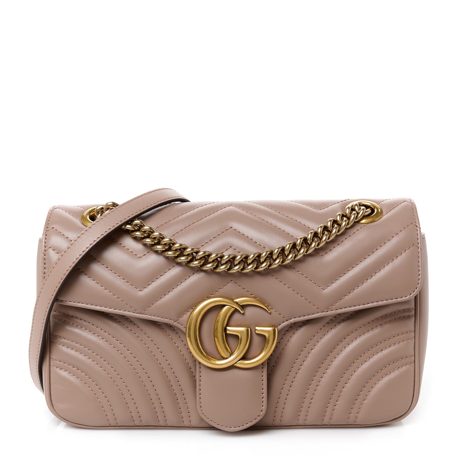 Gucci Calfskin Matelasse Small GG Marmont Shoulder Bag Porcelain Rose 1 of 11