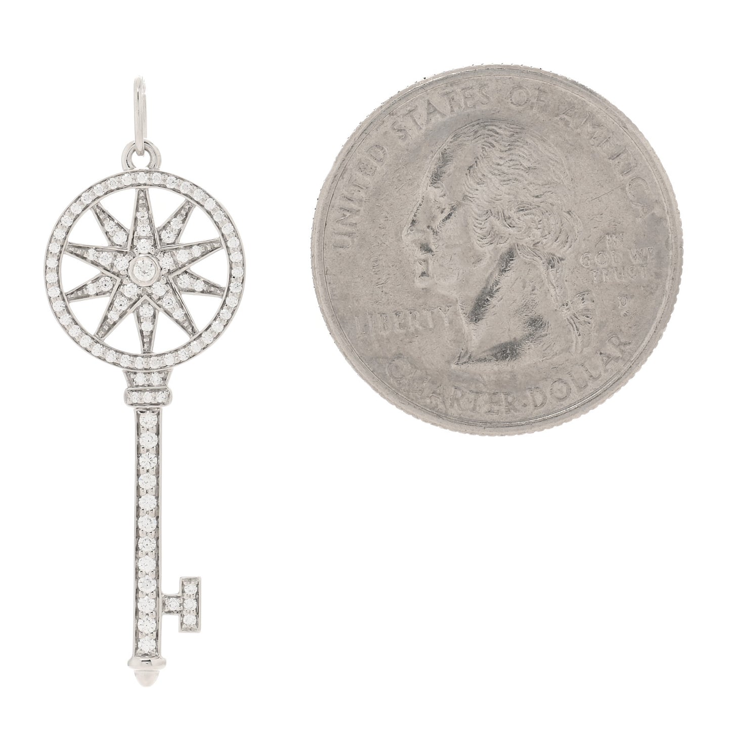 Platinum Diamond Star Key Pendant