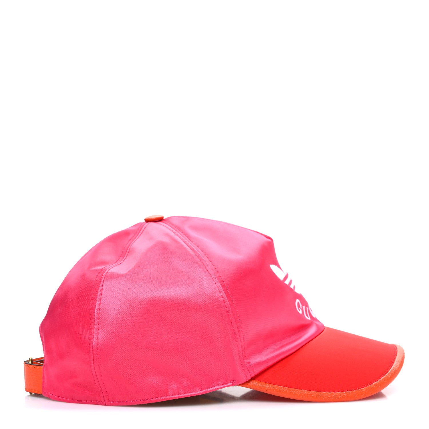 Gucci X ADIDAS Satin Trefoil Logo MC Rolly Baseball Hat Fuxia Red 5 of 8
