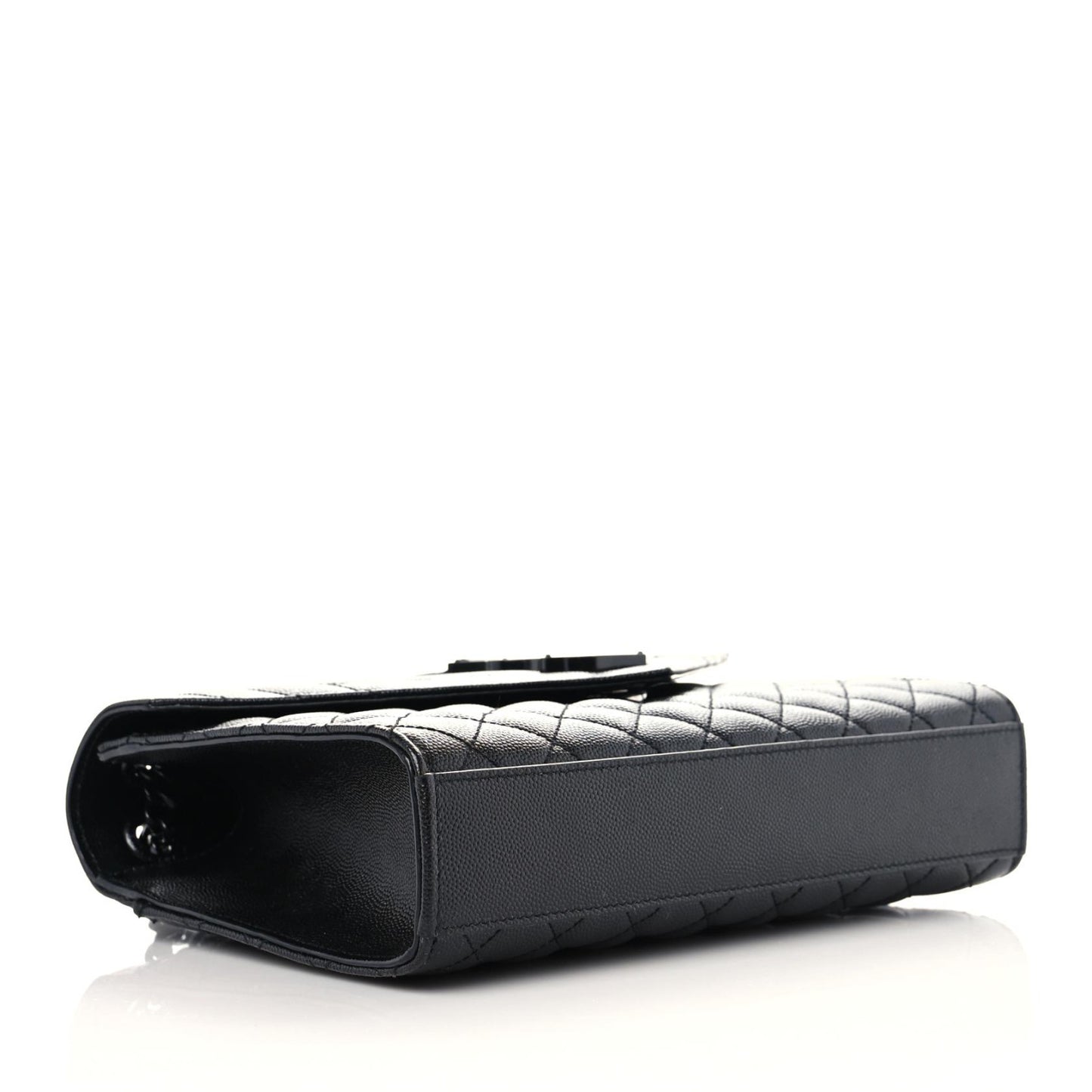 Grain De Poudre Textured Mixed Matelasse Triquilt Medium Monogram Satchel Black