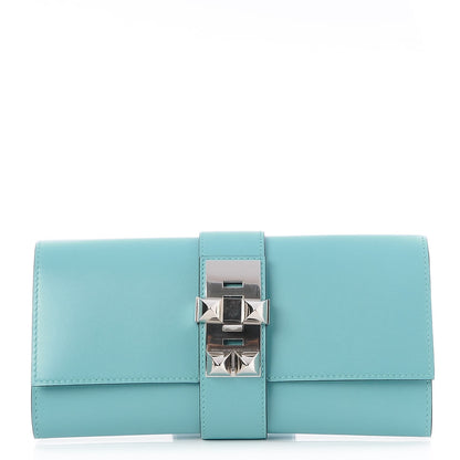 Hermes Tadelakt Medor 23 Clutch Bleu Atoll 1 of 7
