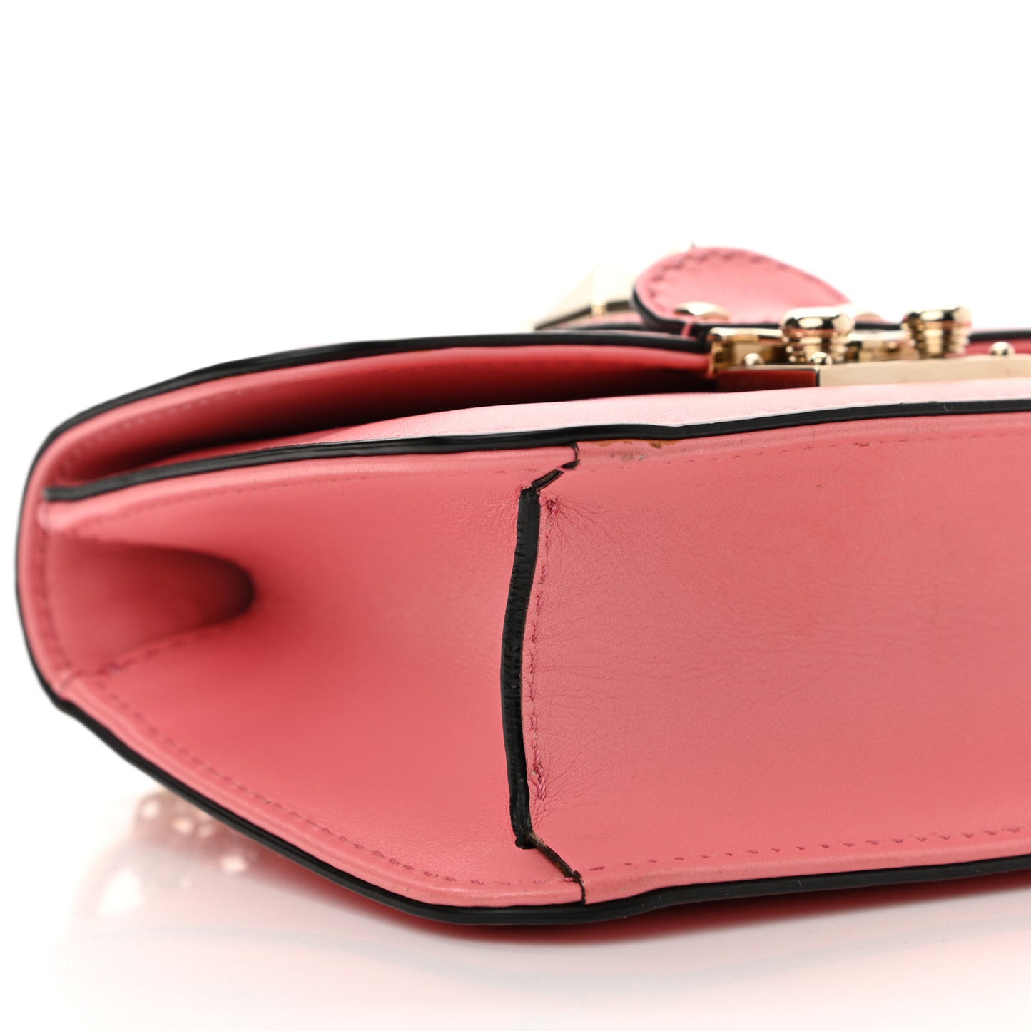 Vitello Mini Glam Lock Rockstud Flap Paradise Rose