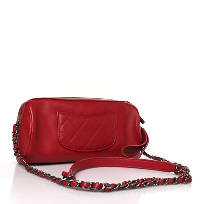 Chanel Calfskin Chain 20s Signature Bowling Bag Red 3 of 9
