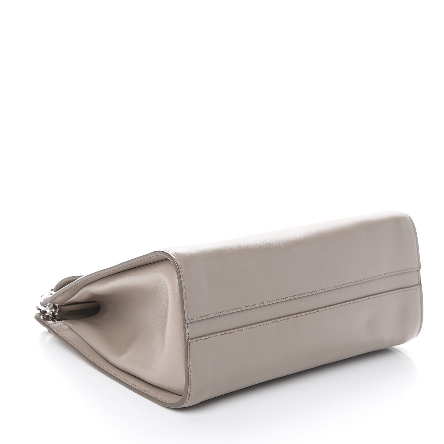 Shiny Calfskin Medium Annie Shoulder Bag Motty Grey