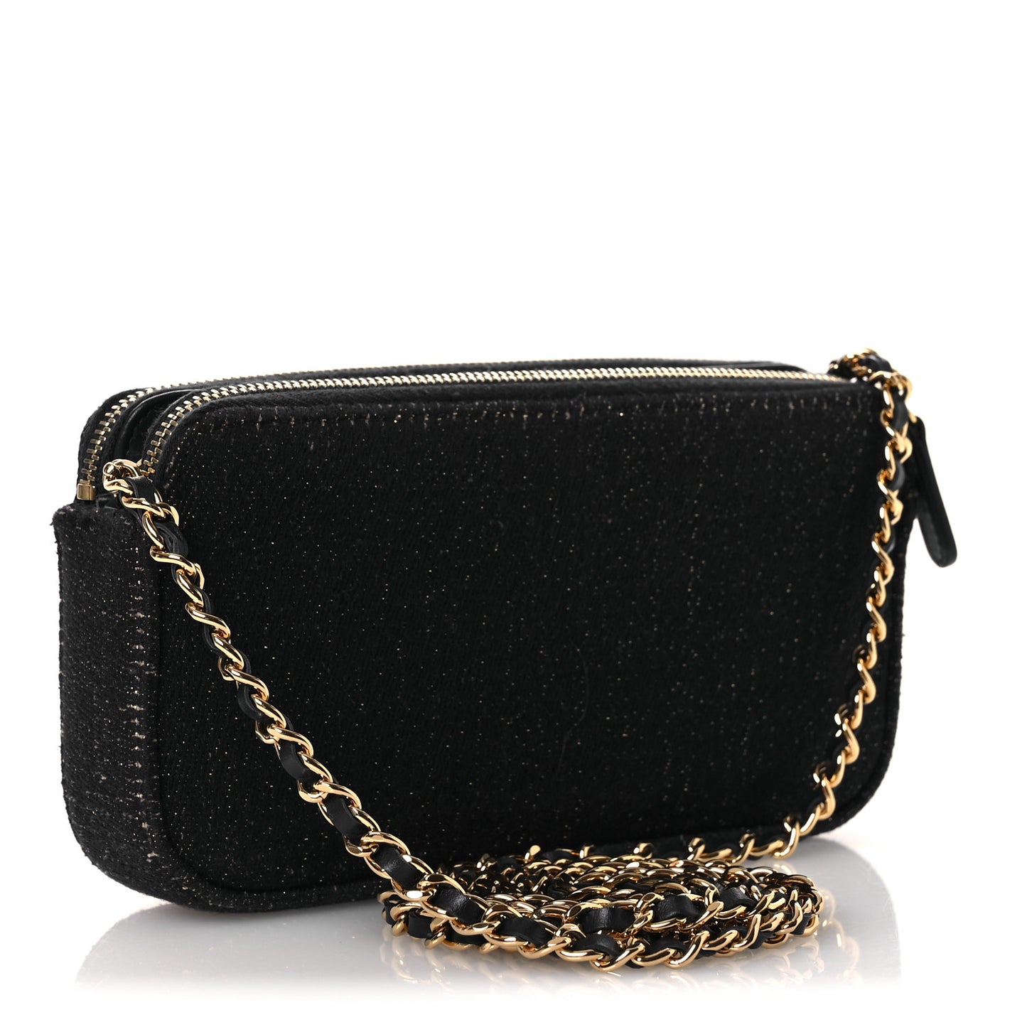 Canvas Small Deauville Clutch With Chain Navy