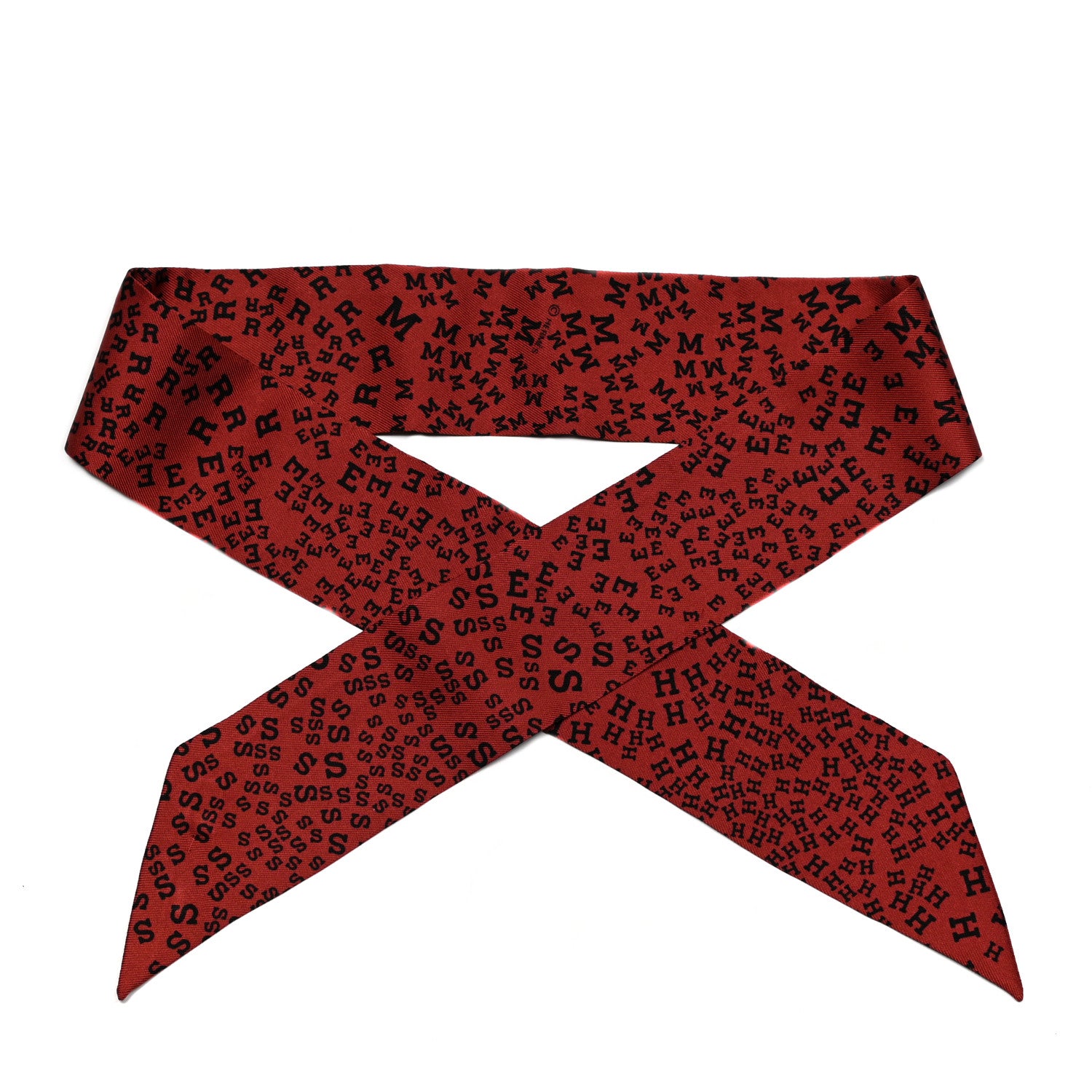 Hermes Silk Scattered Letters Twilly 1 of 4