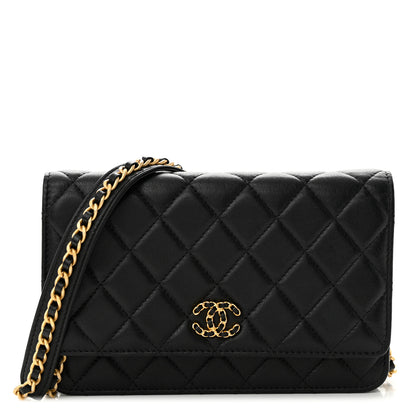 Chanel Lambskin Quilted Infinity Wallet On Chain WOC Black 1 of 12