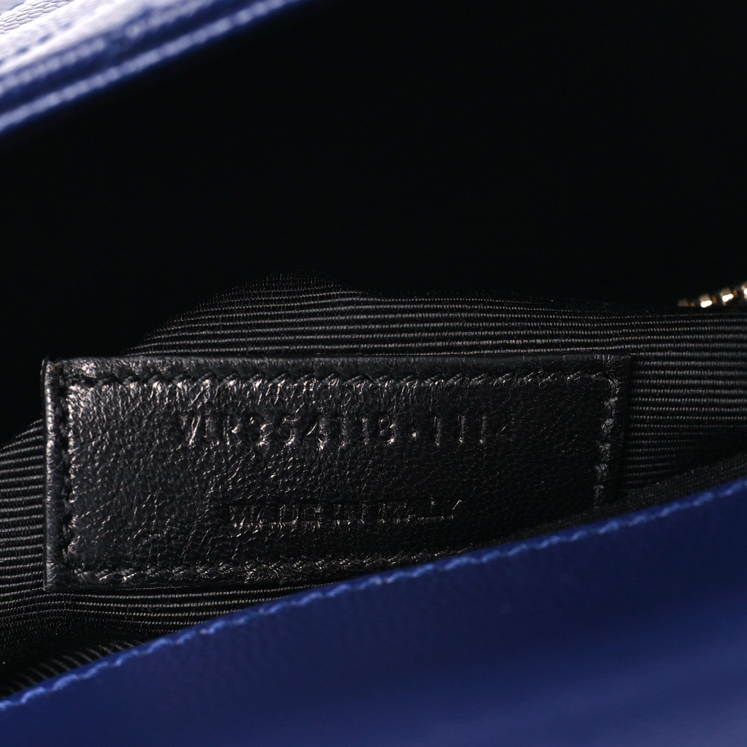 Saint Laurent Grain De Poudre Matelasse Chevron Large Monogram Satchel Navy Blue 7 of 11