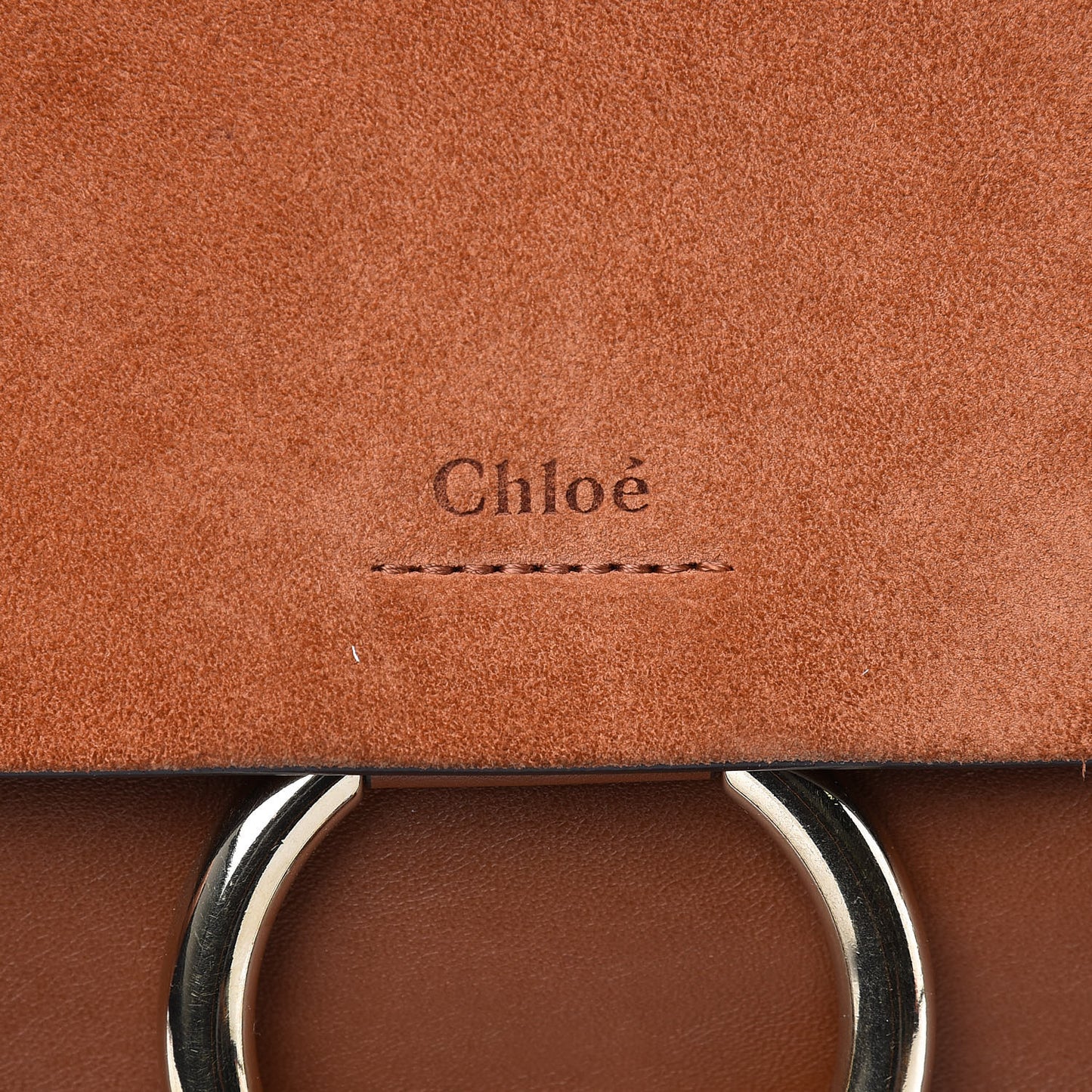 Suede Calfskin Medium Faye Shoulder Bag Tobacco