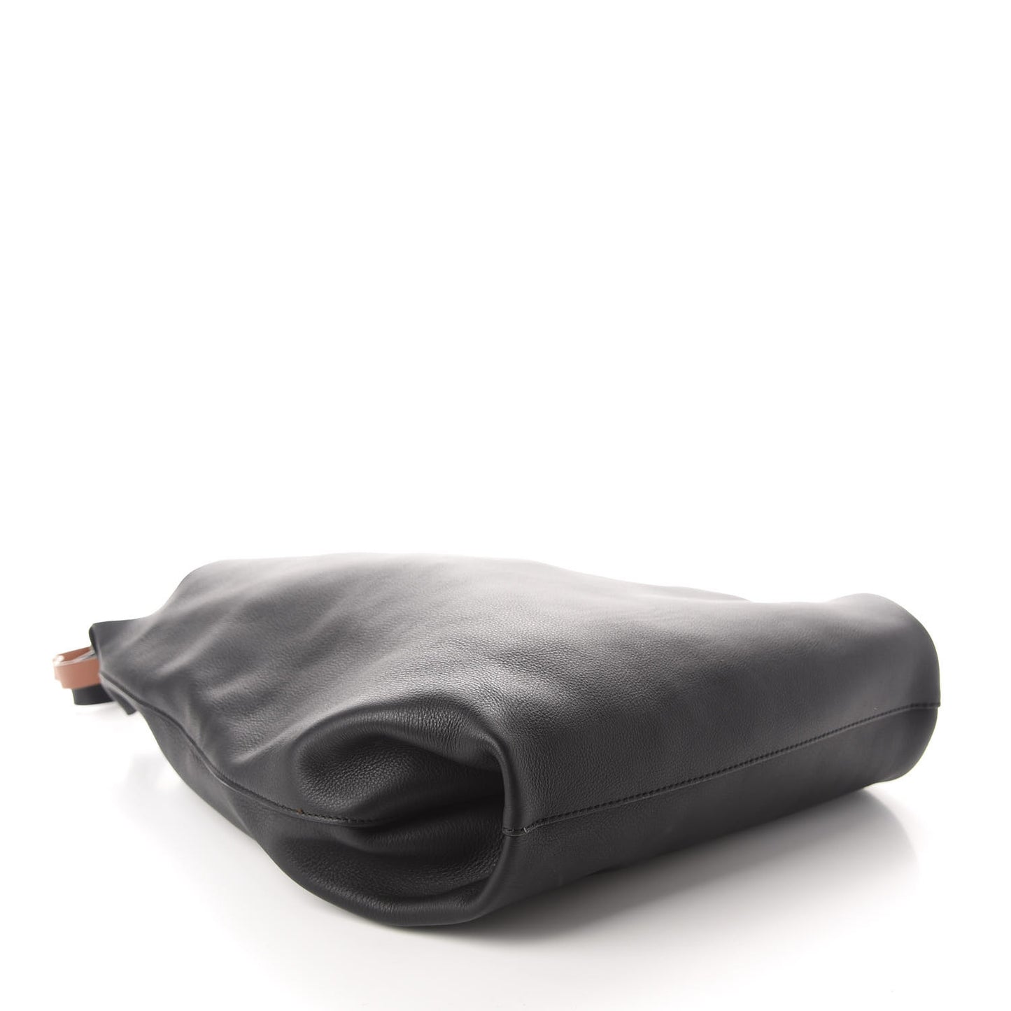 Smooth Calfskin Medium Grommet Hobo Black